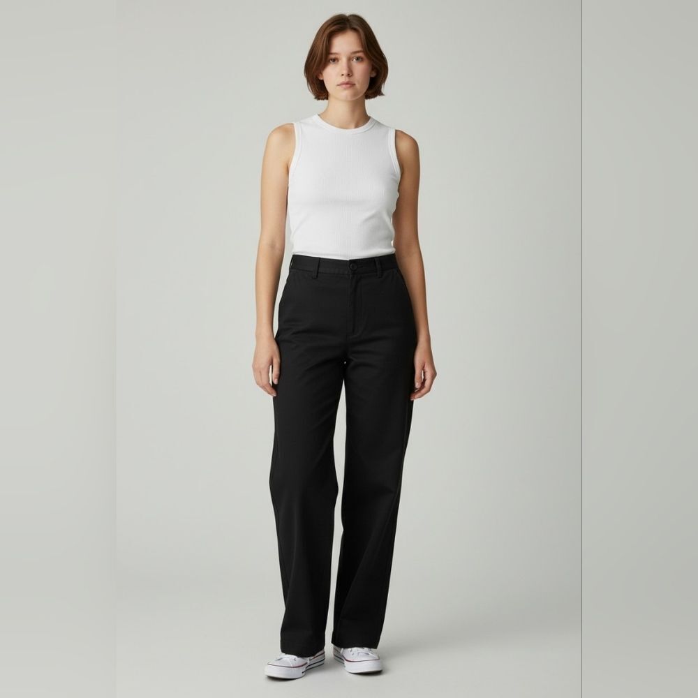 Denver Hayes Classic Fit Casual Cotton Black Trousers
